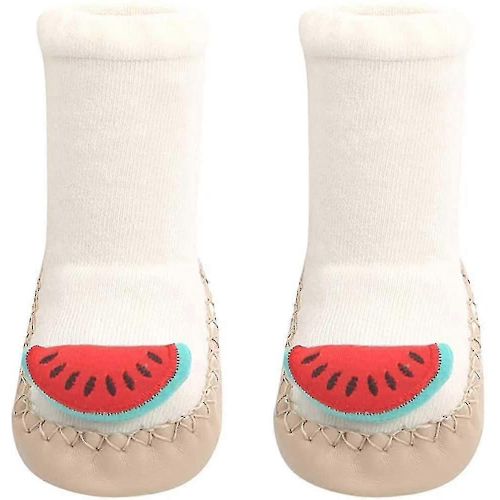 Mocassins Pour Bébé Fille, Chaussettes Antidérapantes En Coton, 11 Cm