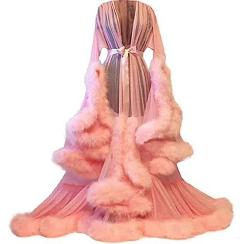 Robe Longue Traînante À Manches Évasées Et Plumes Pour Femme, Idéale Pour Les Enterrements De Vie De Jeune Fille (Xl)