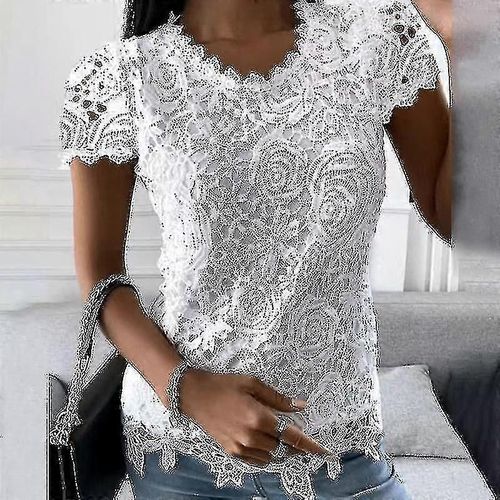 T-Shirt De Plage Décontracté À Manches Courtes Pour Femme - Taille S