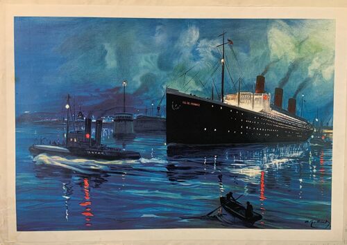 Affiche Île De France Bateau