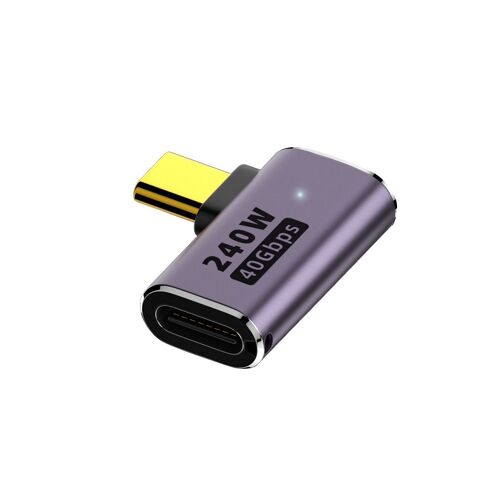 Adaptateur Multifonctionnel 240W : USB4.0 Type-C Mâle vers Femelle à Angle Droit, 40Gbps