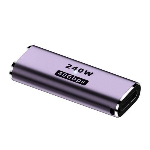 Adaptateur Multifonctionnel 240W: Connecteur USB-C Femelle à Femelle 40Gbps - Violet