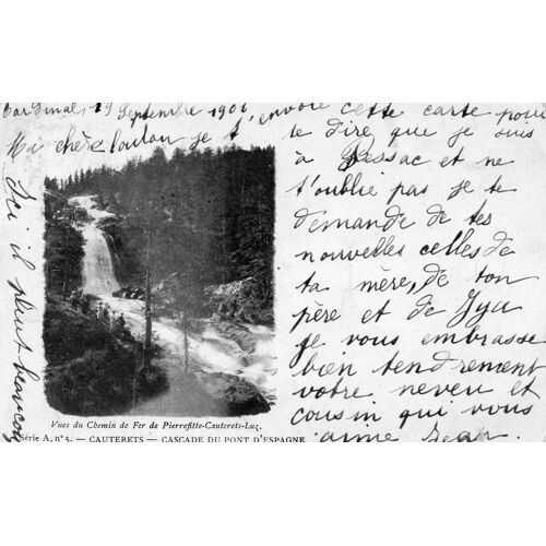 Carte Postale Ancienne - Série A N° 5 - Cauterets - Cascade Du Pont D'espagne - Vues Du Chemin De Fer De Pierrefitte Cauterets Luz