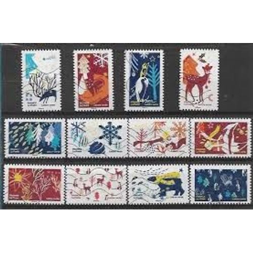 Noël : Illustrations Des Fêtes De Fin D'Année Série Complète Année 2021 Autoadhésifs N° 2061 2062 2063 2064 2065 2066 2067 2068 2069 2070 2071 2072 Yvert Et Tellier