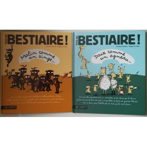 Lot 2 Livres Enfants Série Tous Au Bestiaire : Malin Comme Un Singe... + Doux Comme Un Agneau...