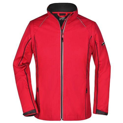 Veste Softshell Manches Amovibles - Femme - Jn1121 - Rouge Et Noir