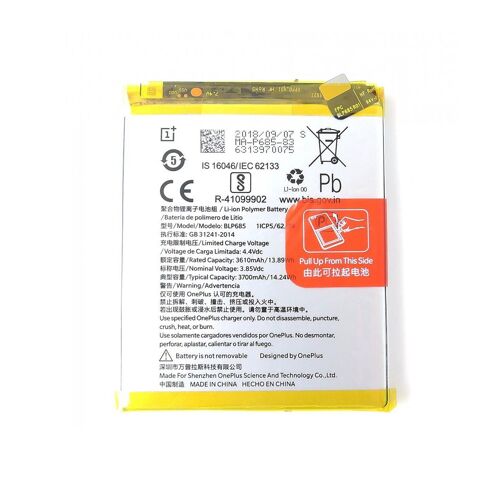Remplacement De Batterie Original Blp685 Capacité En 3700 Mah Pour Le Oneplus 6t