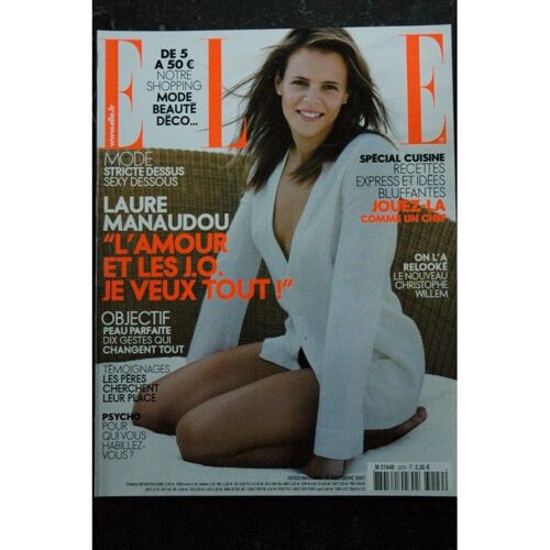Elle 3229 19 Novembre 2007 Laure Manaudou Cover + 8 P. - Christophe Willem - Norah Jones - 196 P. Fashion Vintage