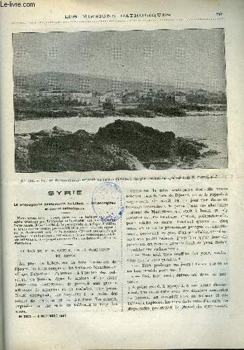 Les Missions Catholiques N° 2005 - Syrie, La Propagande Protestante Au Liban, Moeurs Et Coutumes Du Kaffa, Croquis Et Causeries Par Régis Gervaix