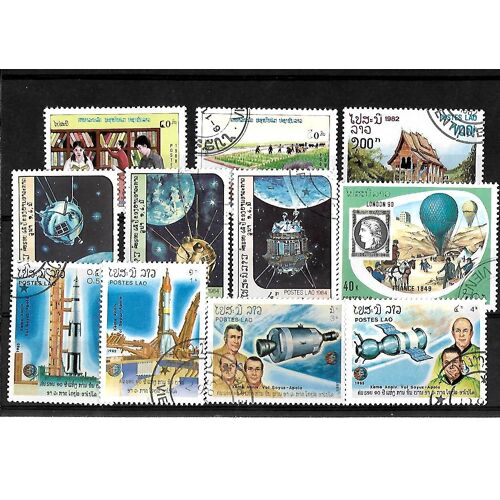 Laos-Lot De 11 Timbres Oblitérés-Très Bon Etat