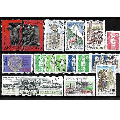 France-1993-Lot De 16 Timbres Oblitérés-Très Bon Etat