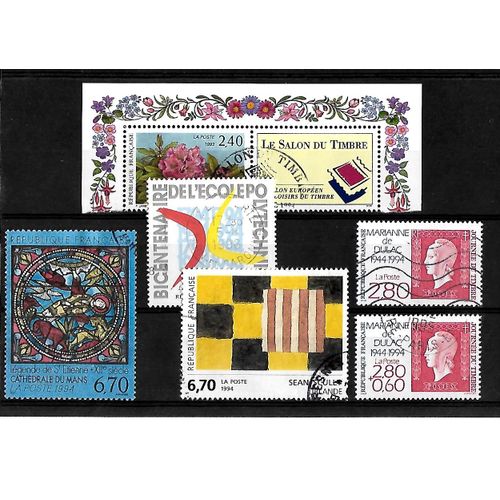 France-1993/1994-Lot De 6 Timbres Oblitérés-Très Bon Etat