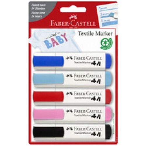 Faber-Castell Faber-Castell Marqueur Pour Tissu, Blister De 5
