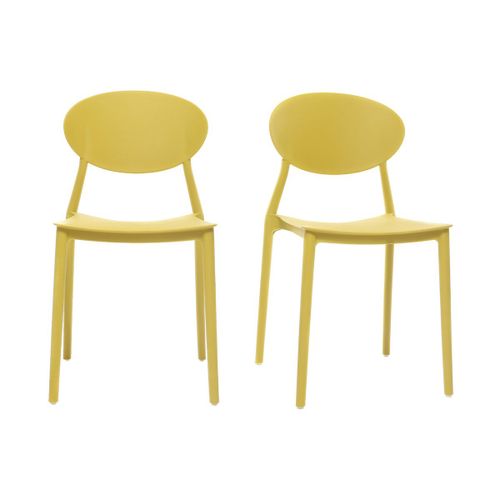 Chaises Design Empilables Jaunes (Lot De 2) Anna