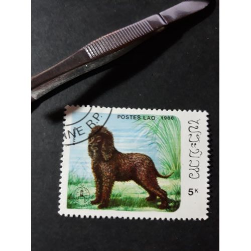 Chien Dog Timbre Postes Laos Tp16