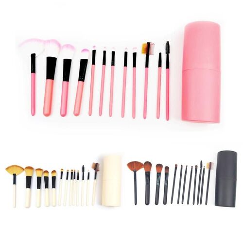 12 Pièces/Ensemble Pinceaux De Maquillage Ensemble Maquillage Brosse Correcteur Cosmétique Fard À Paupières Poudre Eyeliner Blush Pinceaux Avec Baril De Stockage 