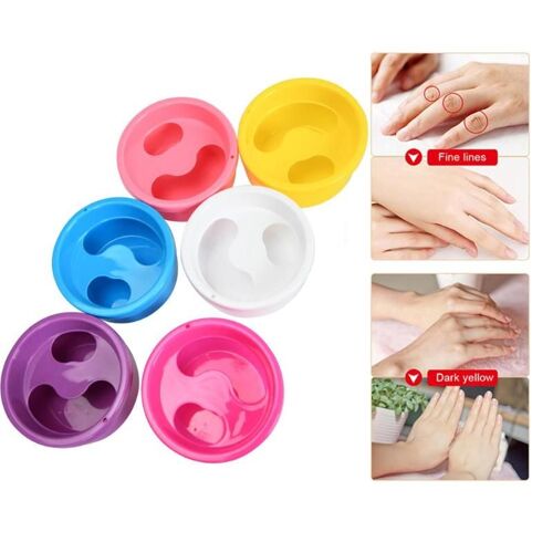 Ongle Doigt Tremper Bol Plastiques Bulle Bol Ongles Conseils Bain Vernis Dissolvant Soaker Manucure Traitement Outils Couleur Aléatoire 