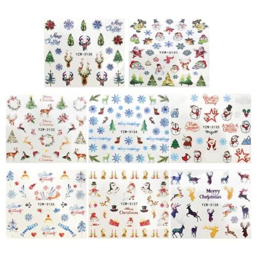 Halloween Noël Autocollant À Ongles Enveloppes Complètes Eau Décalcomanie Manucure Décoration 