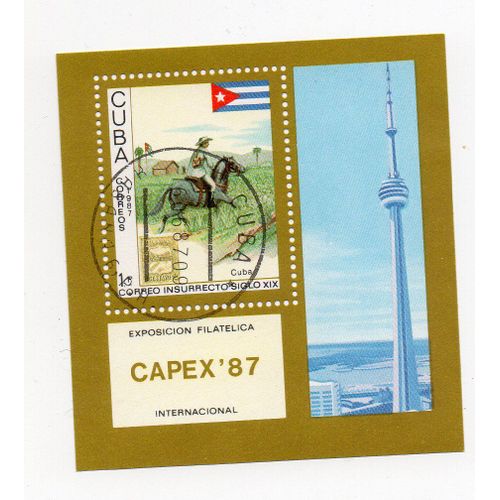 Cuba- 1 Bloc Feuillet Oblitéré- Exposition Philatélique Internationale Capex'87