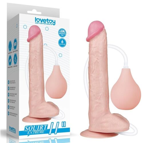 Gode Ventouse Avec Testicules Qui Ejacule - 28 Cm Lovetoy