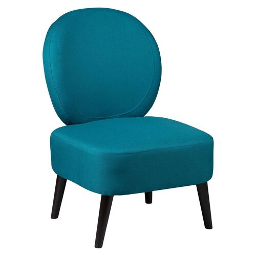 SKALAN - Fauteuil Crapaud Tissu Coloris Bleu Canard