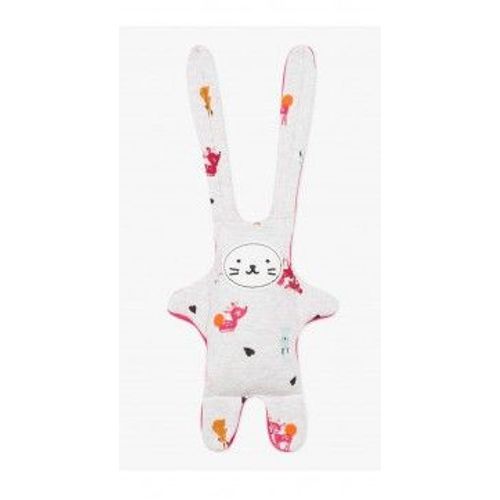 Doudou Lapin Catimini Reversible Neige & Biches Rose Fuchsia