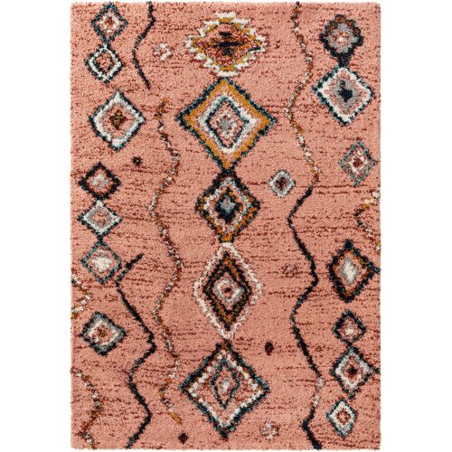 Tapis À Poils Longs Gobi Rose 120x170 Cm - Tapis Style Berbère