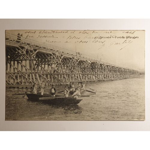 Carte Postale Ancienne Ref 59, Vaucluse 84, Pont De Chevalets, Barques Et Rameurs