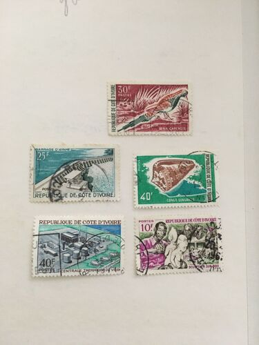 5 Timbres Cote D'ivoire 1967-1970