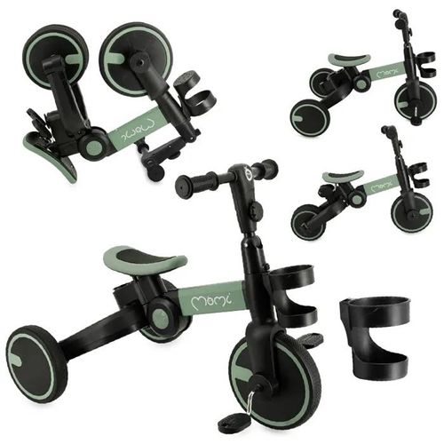 Momi Filo - Tricycle 3en1 Évolutif Sans Outils - Vélo D¿Équilibre & Draisienne Pliable - 2 Hauteurs De Selle - Dès 18 Mois - Vert