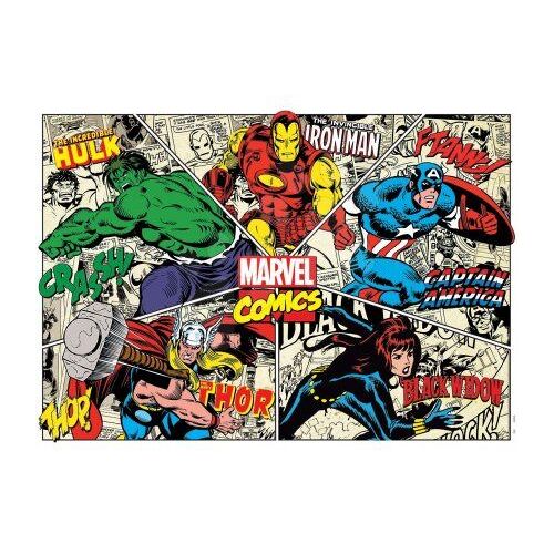 Puzzle Adulte Marvel Comics : Hulk Iron Man Captain America Thor Black Window - 1000 Pieces - Educa Collection Super Heroes