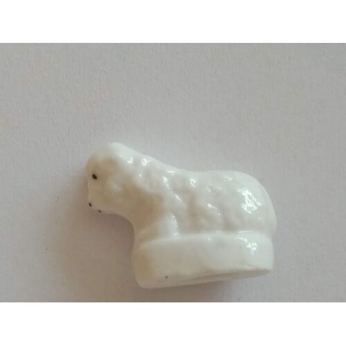 Petite Fève Brillante Céramique Santon Pour La Crèche = Mouton