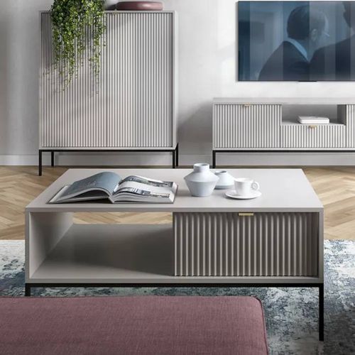 Table Basse Komodee Nanaimo Sto1 Frontal En Relief Gris Gris 68 X 104 X 48 Cm