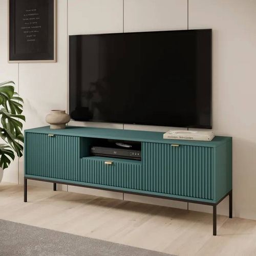 Meuble Tv Komodee Nanaimo Rtv1 Frontal En Relief Vert Vert 39 X 154 X 56 Cm