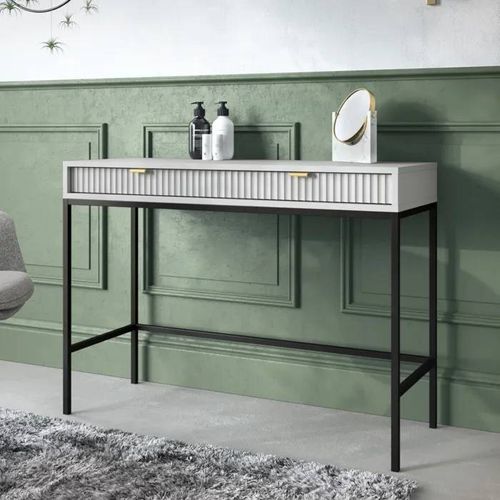 Coiffeuse Komodee NANAIMO TOA1 Frontal en relief Gris Gris 50 x 104 x 77 cm