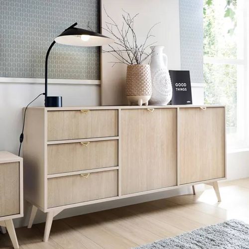 Buffet Komodee Tofino Kom2 Pieds En Bois Beige Chêne 38 X 158 X 80 Cm