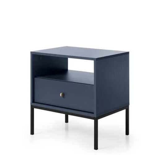 Table de Chevet Komodee MONCTON STO2 Poignées en métal Bleu marine Bleu marine 39 x 54 x 56 cm