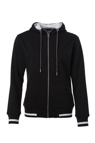 Veste Sweat Zippée À Capuche - Femme - Jn775 - Noir