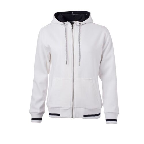 Veste Sweat Zippée À Capuche - Femme - Jn775 - Blanc