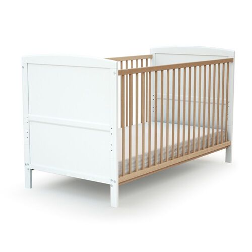 Lit Évolutif 70x140 Essentiel Plus Blanc / Hêtre Verni