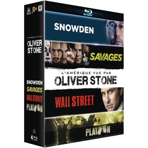 Coffret 4 Films L'amérique Vue Par Oliver Stone - Platoon, Wall Street, Savages, Snowden