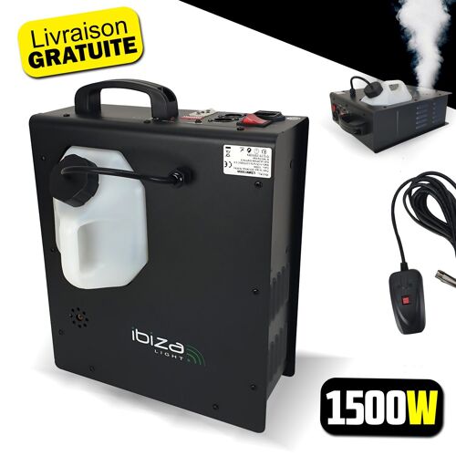 Machine à fumée 1500W - DMX - BI-DIRECTIONNELLE -2 télécommandes - Ibiza Light LSMM1500