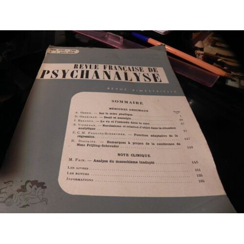 Revue Française De Psychanalyse N° 1 : Tome Xxxii Janv.-Févr.1968