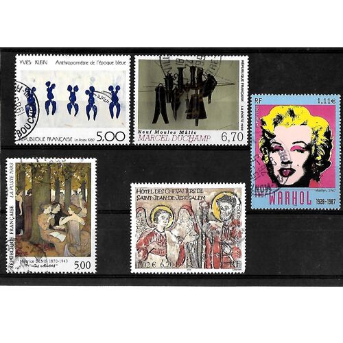 France-1989/2003-Série Artistique-Lot De 5 Timbres Oblitérés-Très Bon Etat