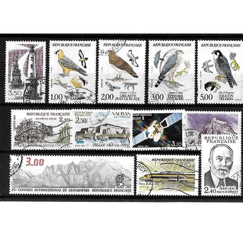France-1984-Lot De 12 Timbres Oblitérés-Très Bon Etat
