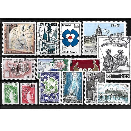 France-1977/1978-Lot De 14 Timbres Oblitérés-Très Bon Etat