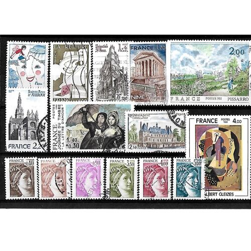 France-1981-Lot De 15 Timbres Oblitérés-Très Bon Etat