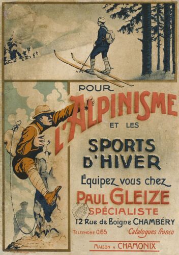 Affiche L'alpinisme Et Les Sports D'hiver Chamonix