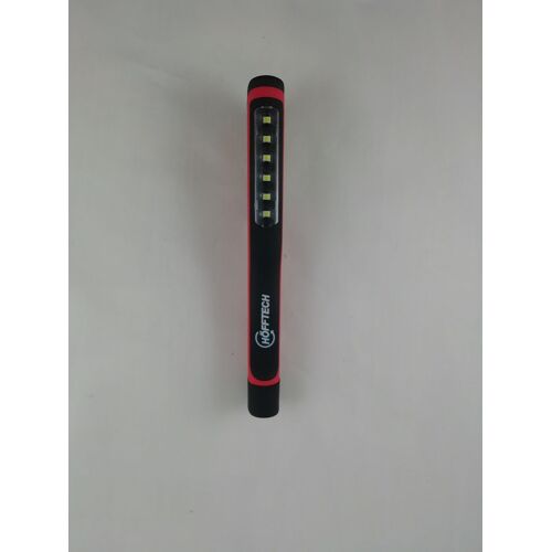 Lampe d'Inspection Travail 6 LED + 1 LED Stylo Magnétique + Accroche Pantalon Rouge