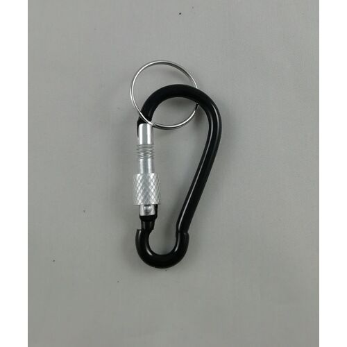 Mousqueton Aluminium 5,6 cm Porte-Clés Attache Crochet Randonnée Noir